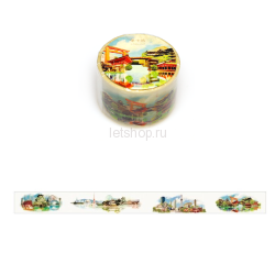 Декоративная клейкая лента "Города: Осака, Токио, Киото, Нагоя"